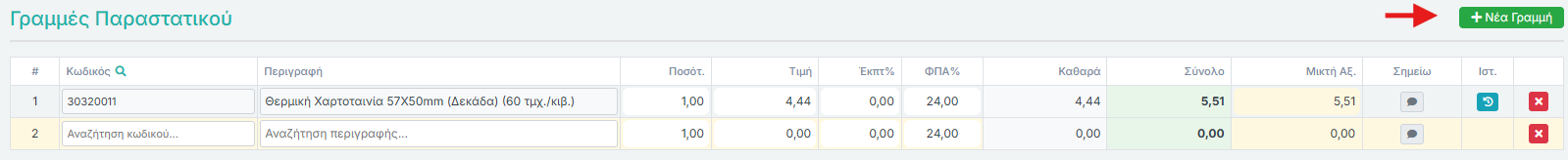 Γραμμές Παραστατικού